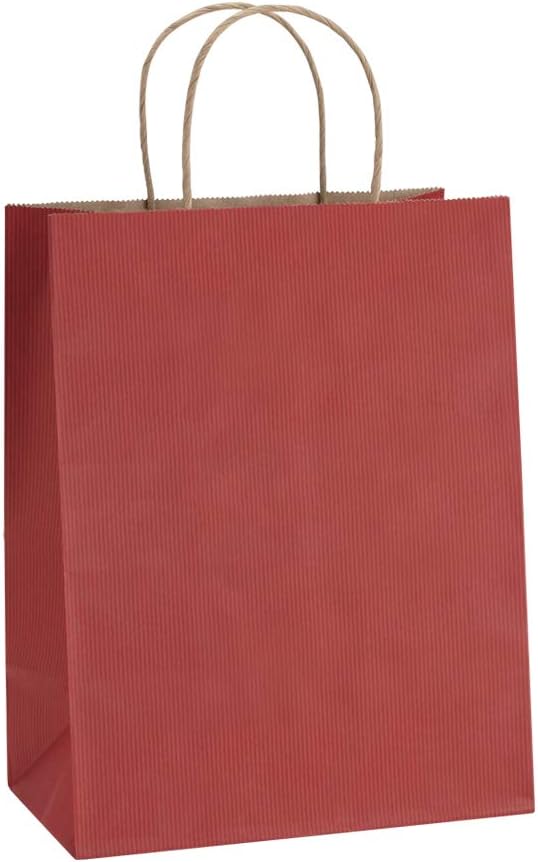 BagDmora Gift Bags with Handles, 5.25 x 3 x 8 Inch Small White Bags, 100 Pack