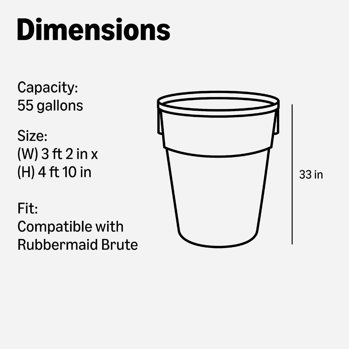 Averon 55 Gallon Trash Bags, Heavy Duty Construction, Leak Resistant, 50 Count Pack