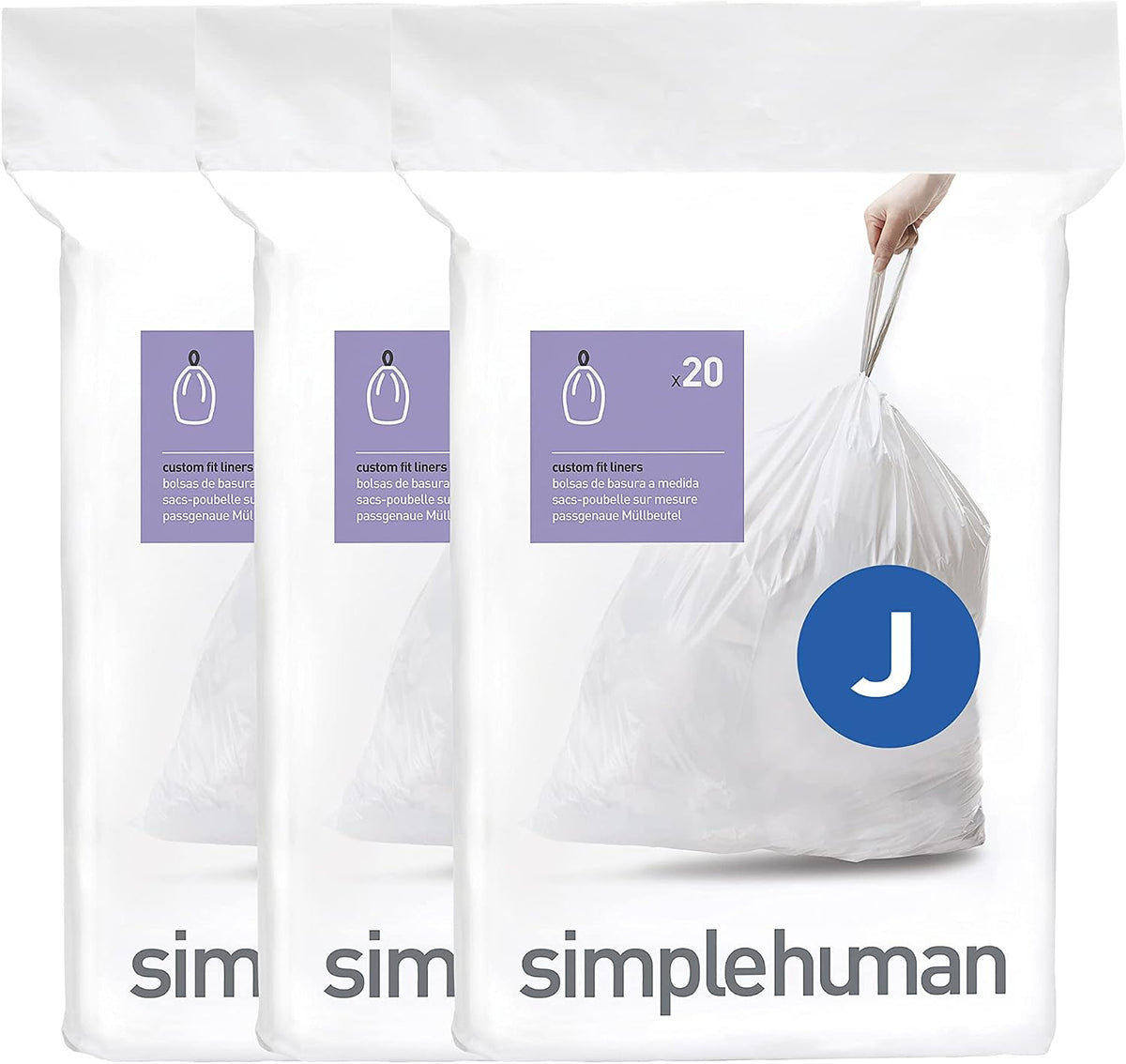 Silvona 100 Count 5-6 Gallon Clear Trash Bags, Drawstring Kitchen Can Liners | 100 Count