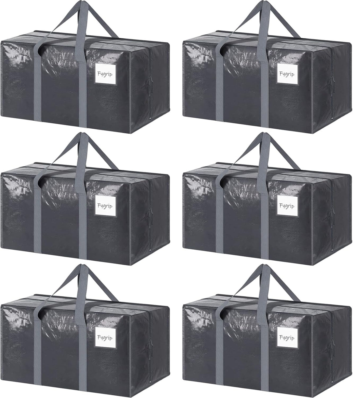 Heftora 6 Pack Extra Heavy Duty Large Moving Bags with Strong Zipper, Dark Blue | 6 Pack