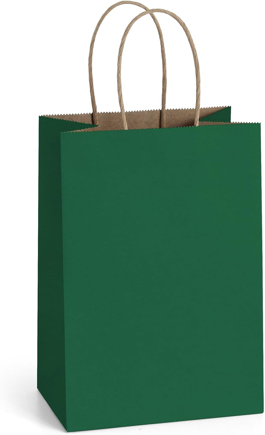 mora Gift Bags with Handles, 5.25 x 3 x 8 Inch White Bags, 100 Count Pack