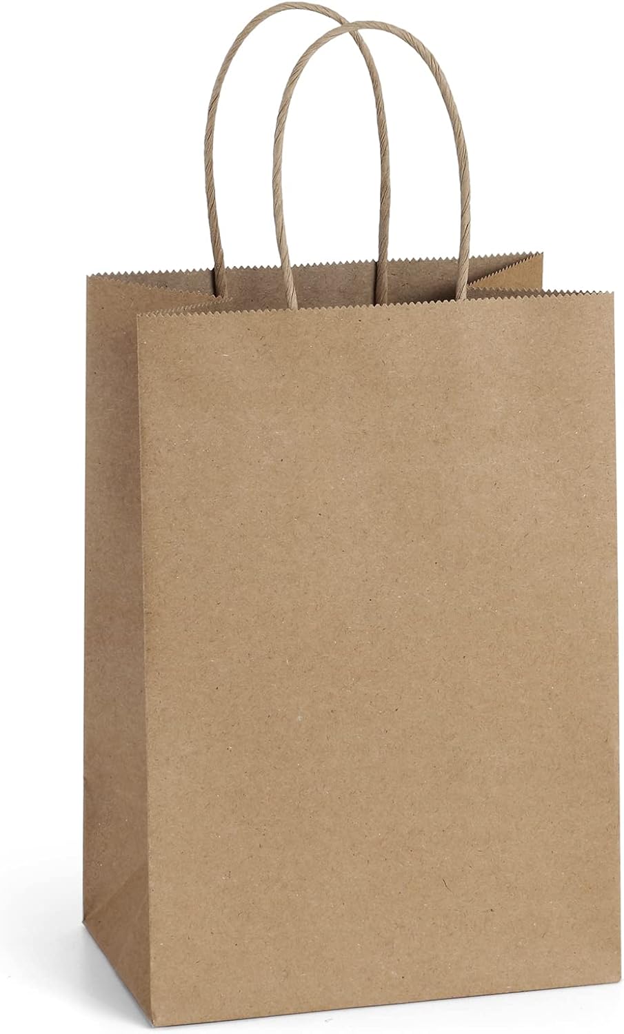 mora Gift Bags with Handles, 5.25 x 3 x 8 Inch White Bags, 100 Count Pack