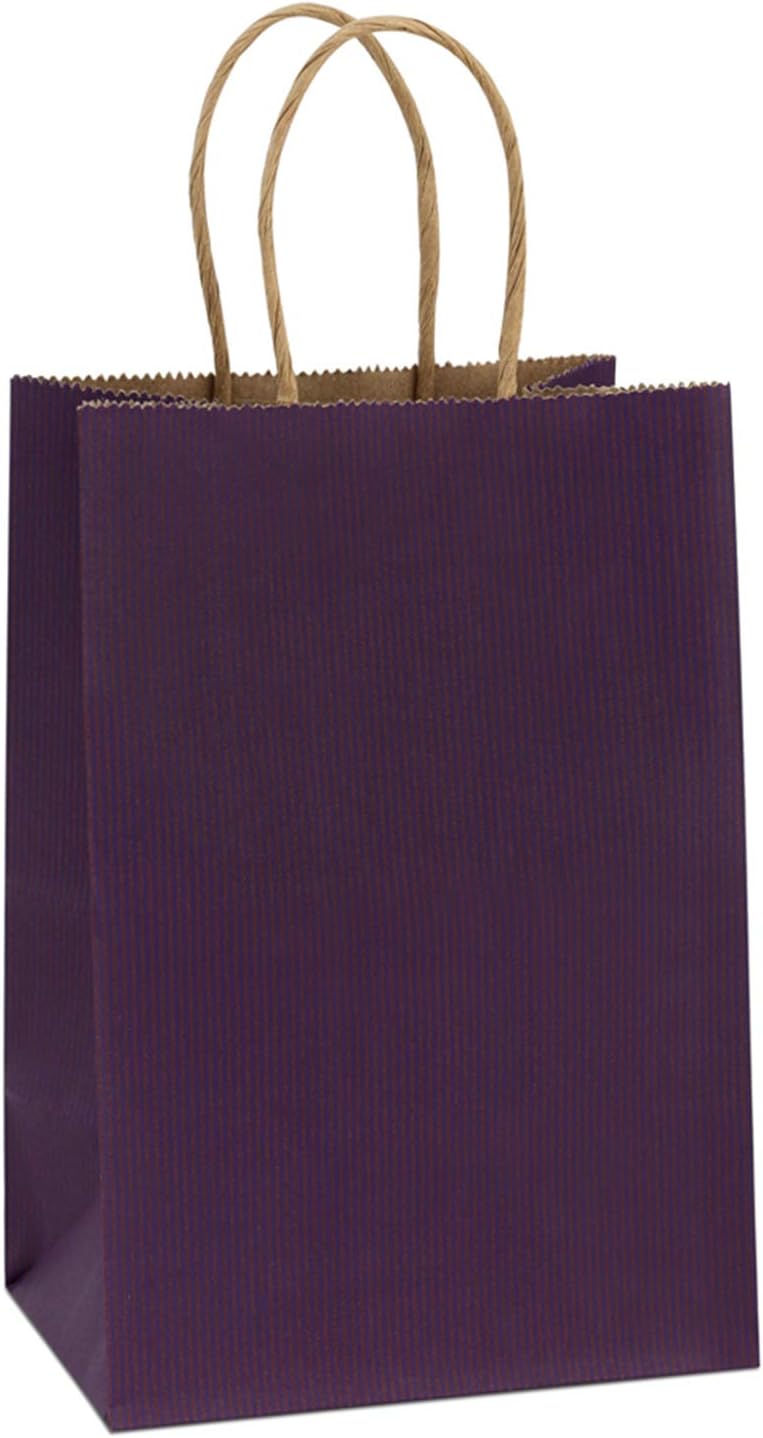 mora Gift Bags with Handles, 5.25 x 3 x 8 Inch White Bags, 100 Count Pack