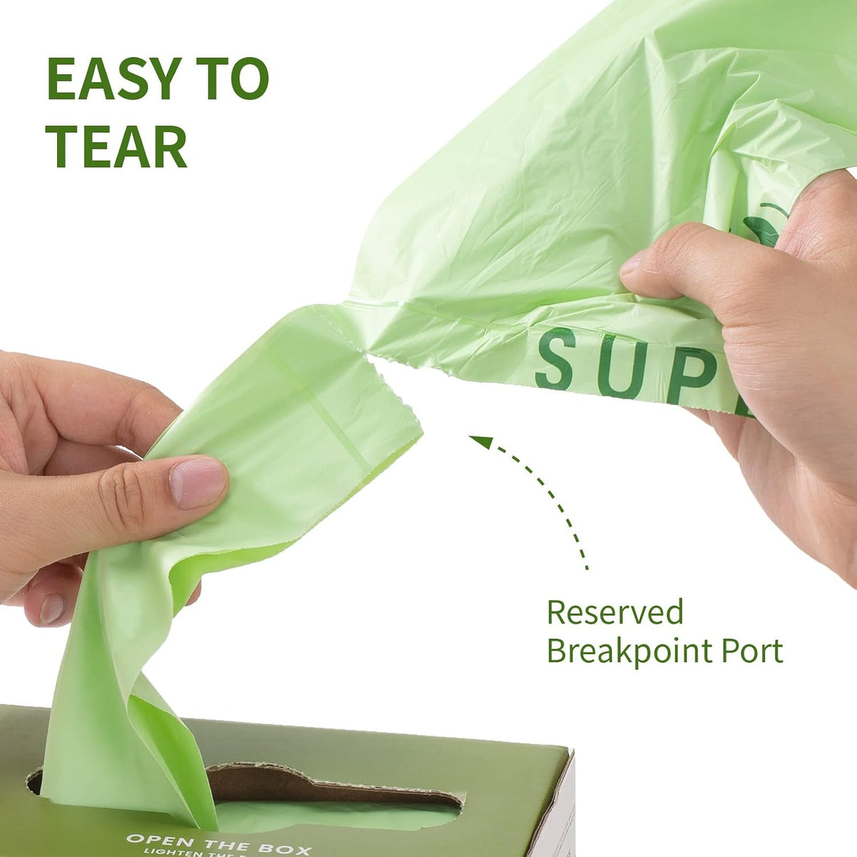 Superivo 16 Gallon Compostable Food Scrap Bags for Countertop Bin, 100 Count Bags