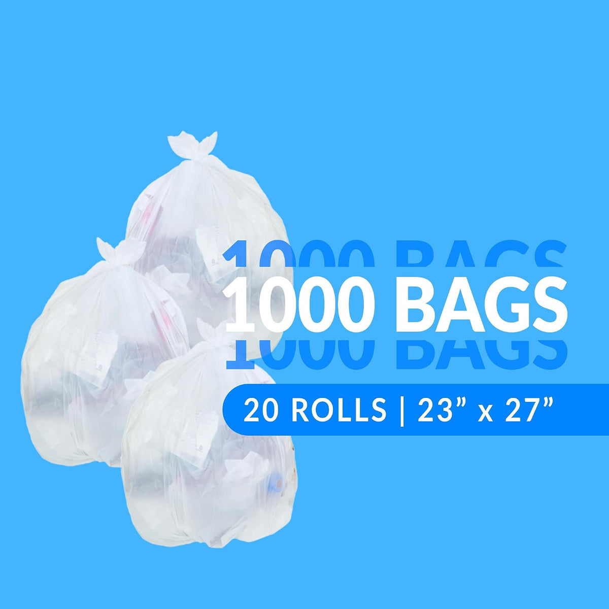 YRelora 6-10 Gallon Trash Bags, 100 Count, Clear Kitchen Can Liners for Home | 100 Count