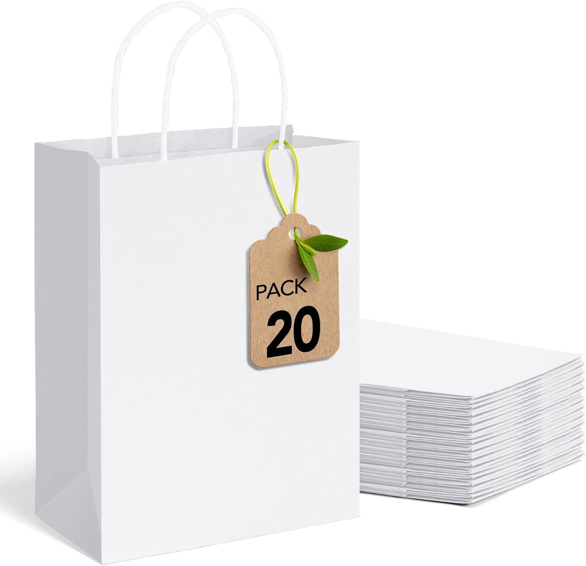 Meriva Gift Bags 200pcs 5.25x3.75x8 Small Black Paper Bags with Handles | Party Use