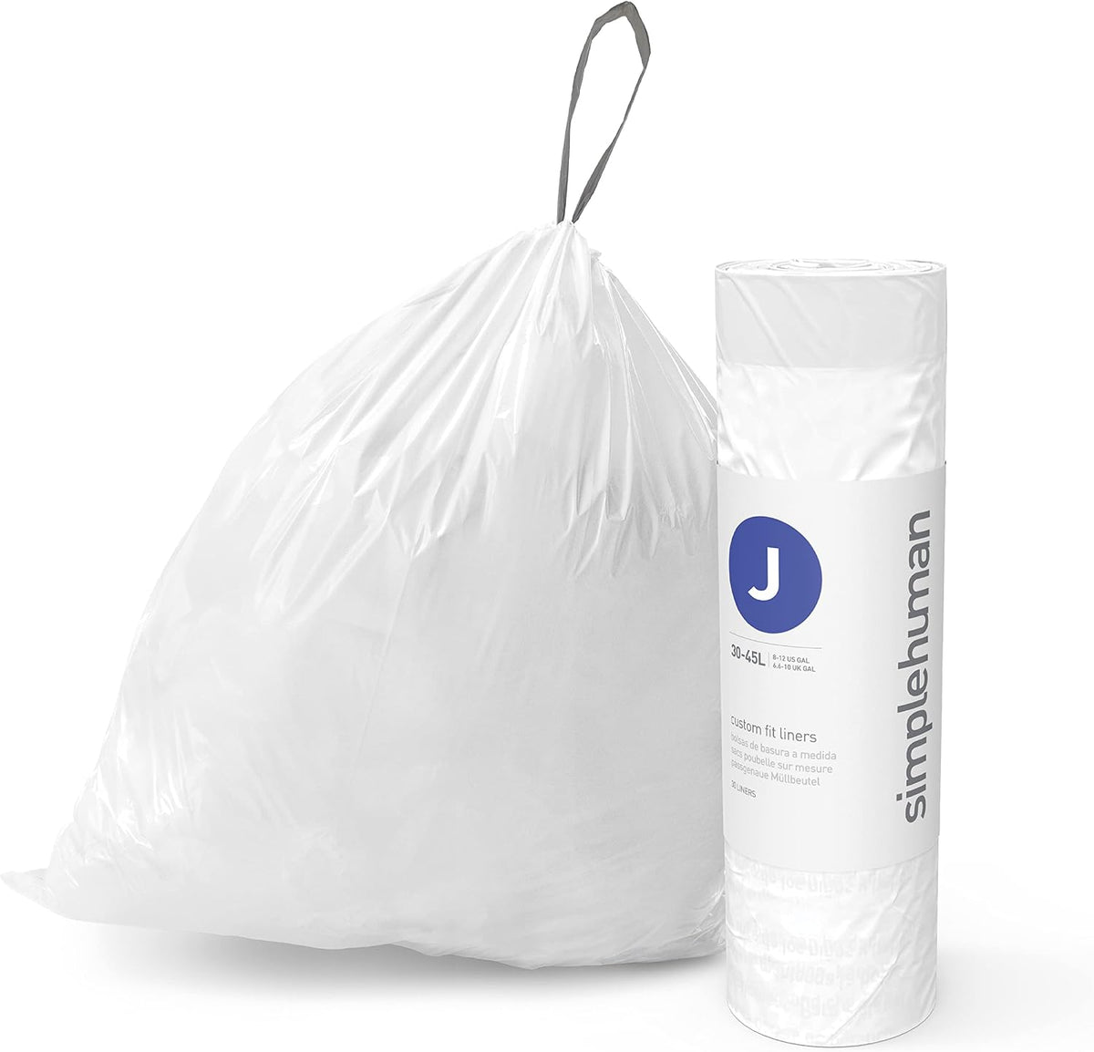 Silvona 100 Count 5-6 Gallon Clear Trash Bags, Drawstring Kitchen Can Liners | 100 Count