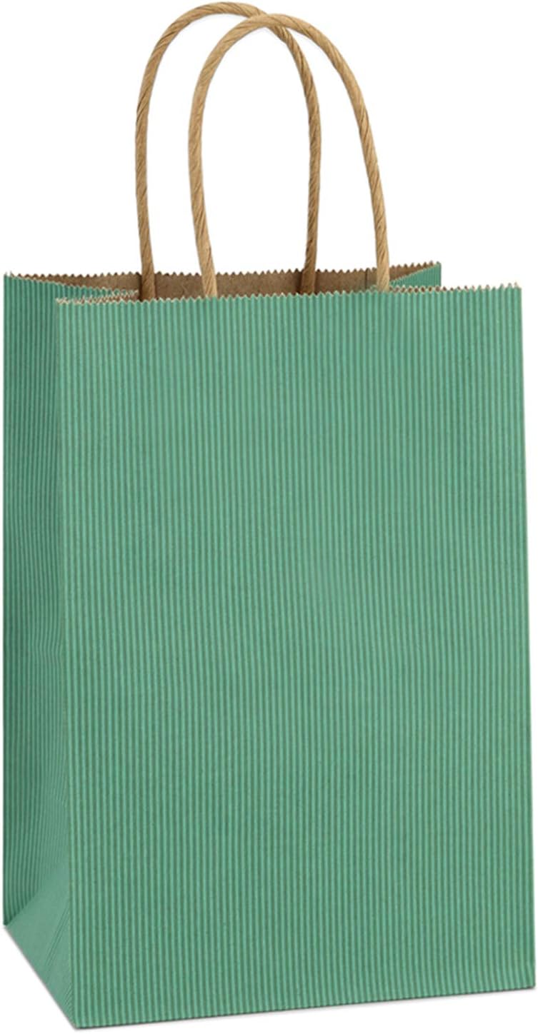 mora Gift Bags with Handles, 5.25 x 3 x 8 Inch White Bags, 100 Count Pack