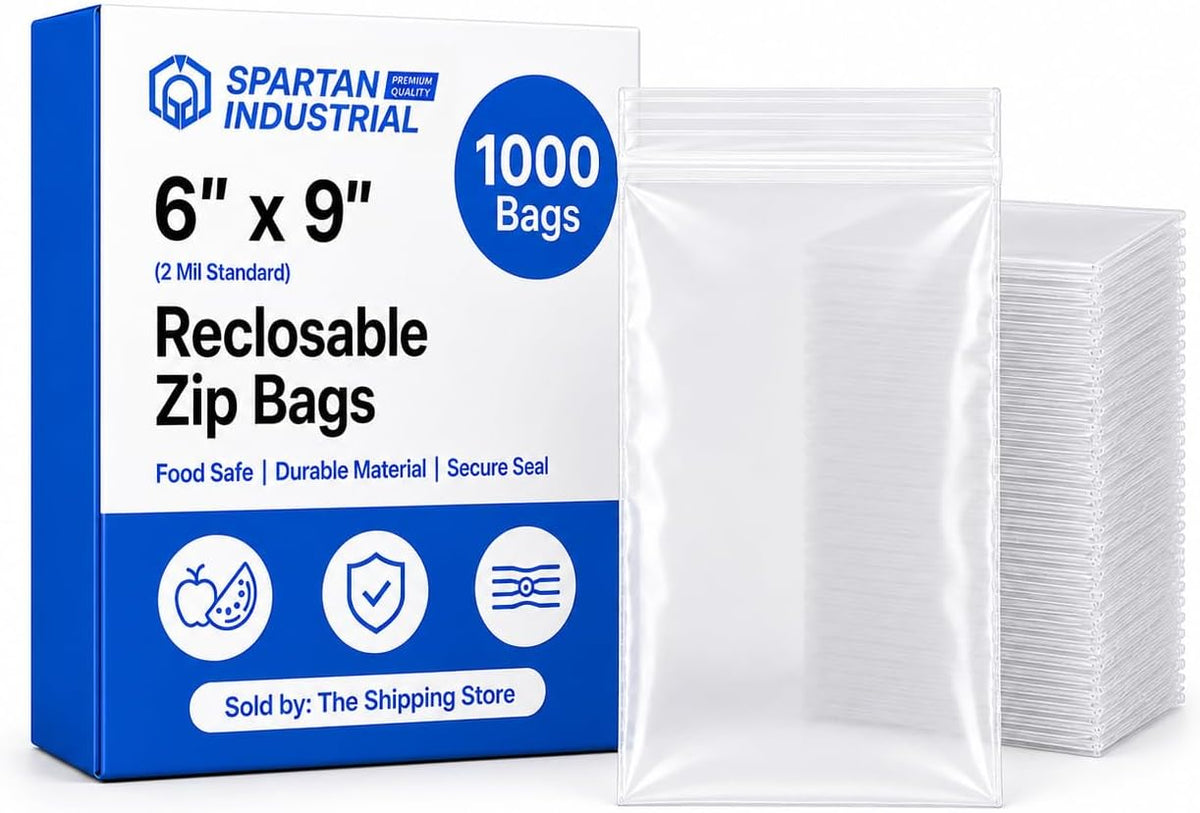 VeloPack 6 x 9 Inch Clear Reclosable Zip Plastic Bags, Small Storage Bags, 1000 Count