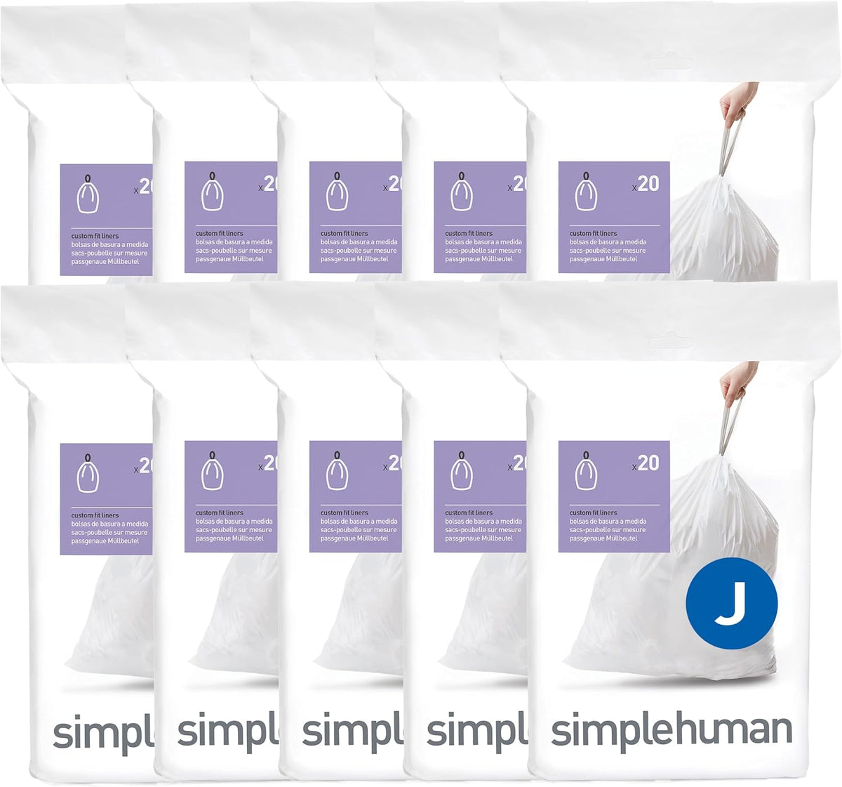 Silvona 100 Count 5-6 Gallon Clear Trash Bags, Drawstring Kitchen Can Liners | 100 Count