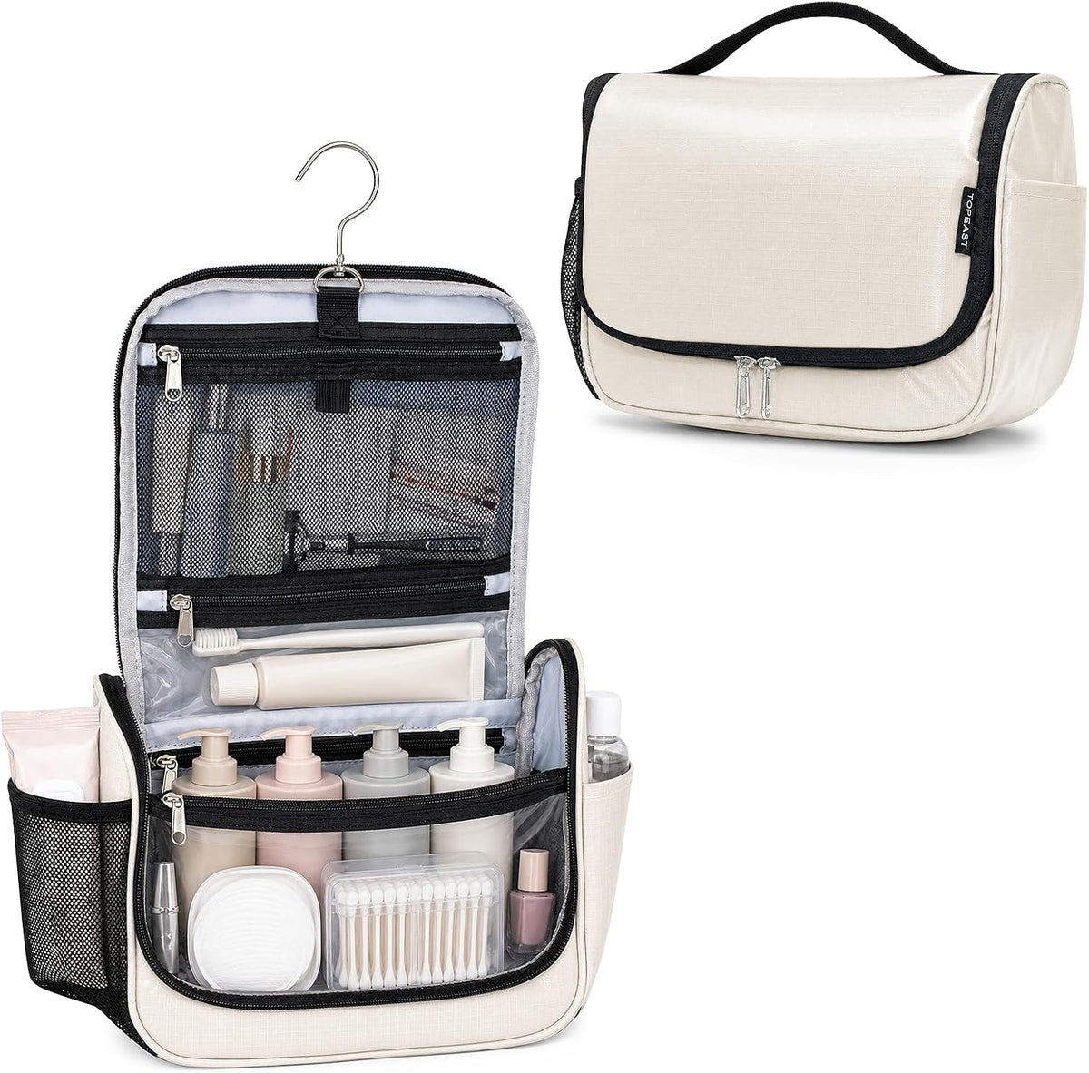 Travora Toiletry Bag for Women and Men, Waterproof Hanging Makeup Organizer | Hanging