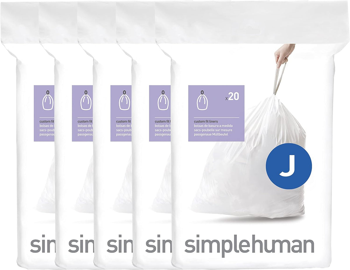 Silvona 100 Count 5-6 Gallon Clear Trash Bags, Drawstring Kitchen Can Liners | 100 Count