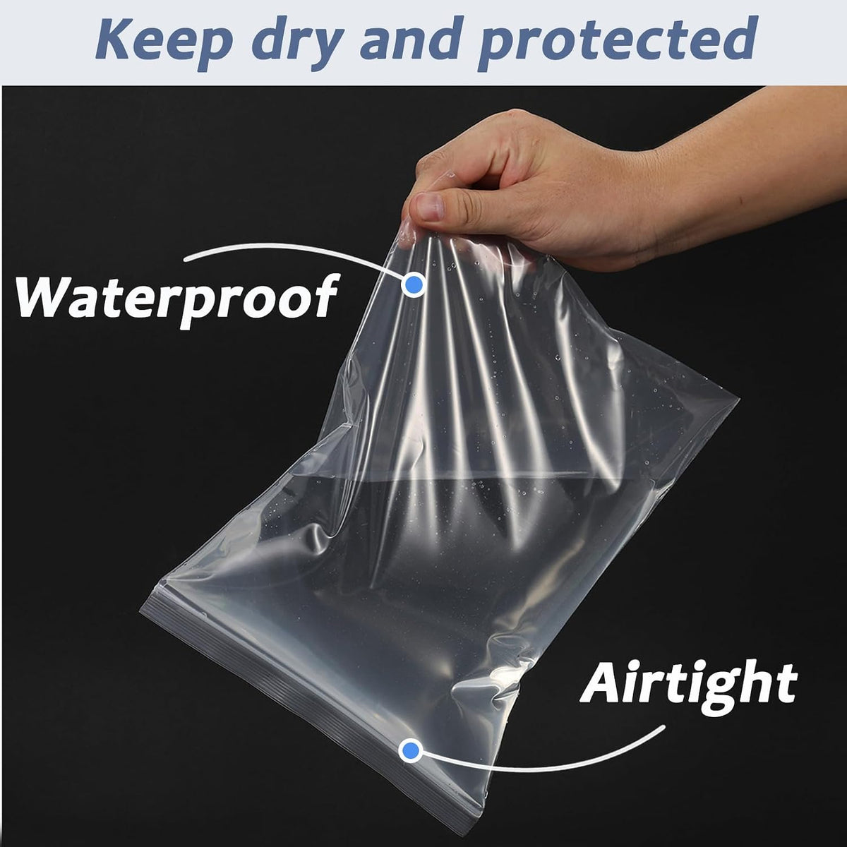 Zentaro 18 x 23 Inch 5 Mil Reclosable Large Clear Zip Poly Lock Storage Bags, 20 Pack