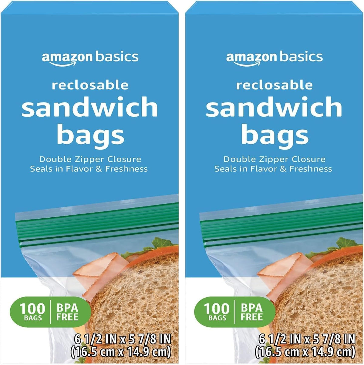 Averon Basics Reusable Double Zipper Sandwich Storage Bags, Food Storage Bags | Storage