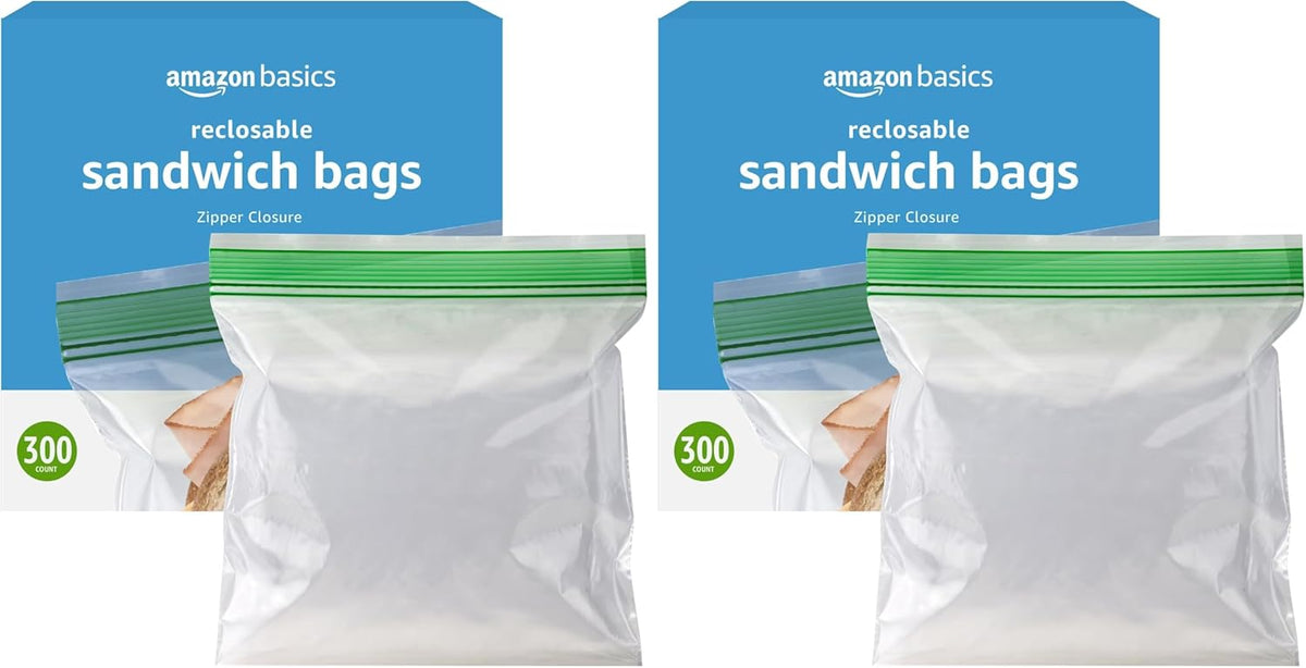 Averon Basics Reusable Double Zipper Sandwich Storage Bags, Food Storage Bags | Storage