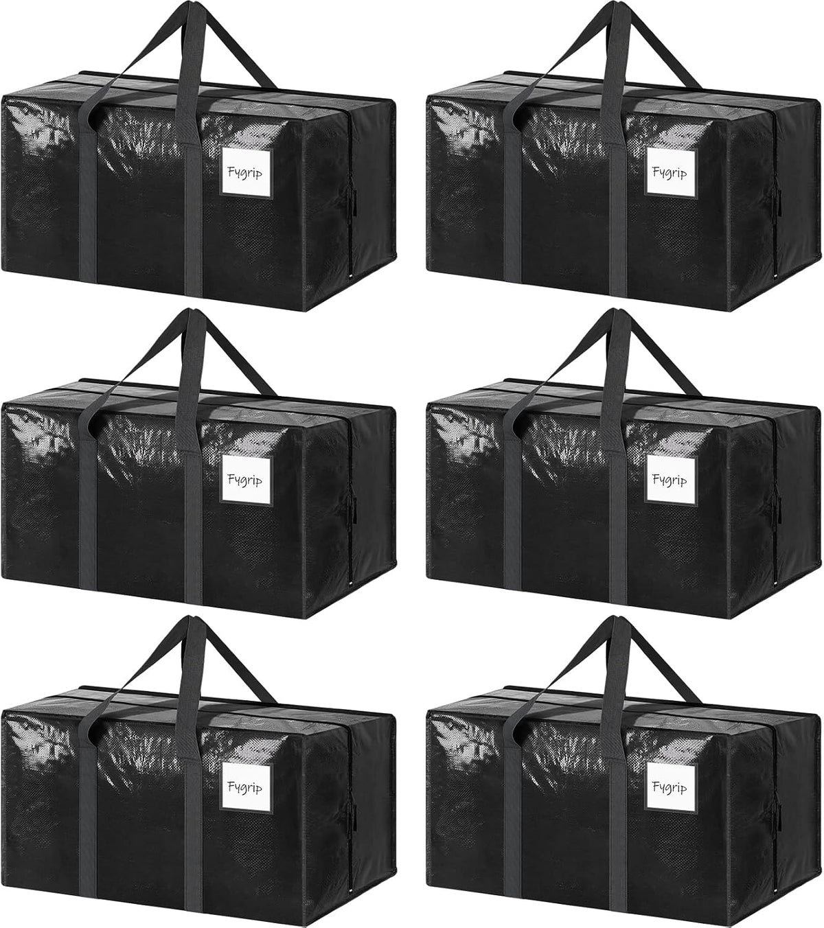 Heftora 6 Pack Extra Heavy Duty Large Moving Bags with Strong Zipper, Dark Blue | 6 Pack