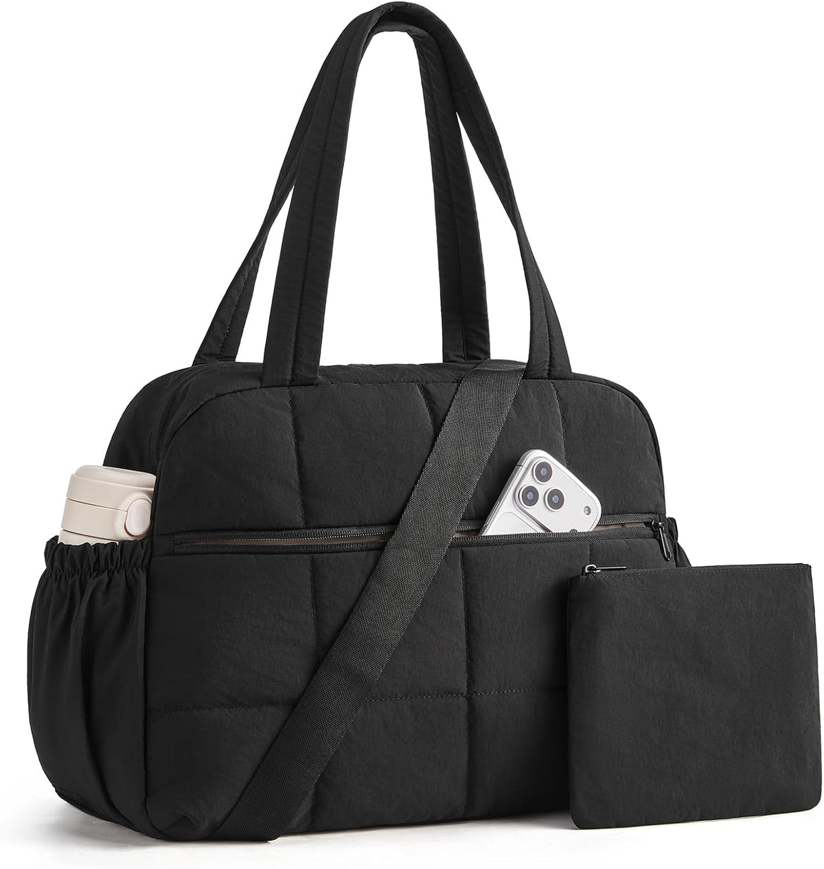 Bagmora Small Gym Bag for Women, 2 Set Travel Duffel Bags, Black, Lightweight | 2 Set