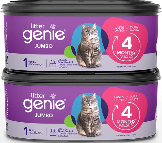 Lumina Genie Jumbo Refill Bags, 2-Pack, 56 ft of Continuous Film for Waste Bins Refill
