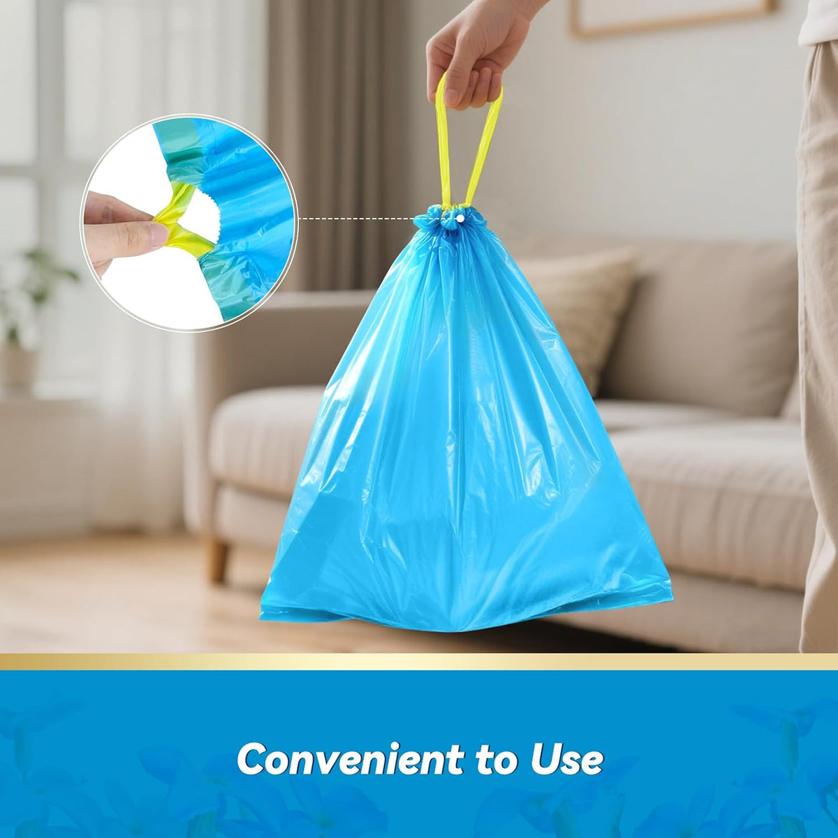 Zentaro 300 Count 15 Micron Extra Thick 4 Gallon Drawstring Small Trash Bags Pack