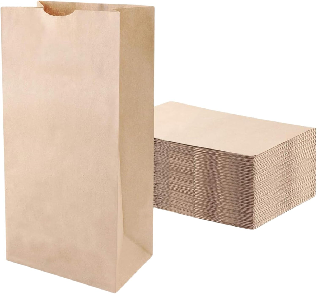 Pravelo 2lb Brown Paper Bags - Kraft Grocery Bags for Food Packaging, 500 Count Pack