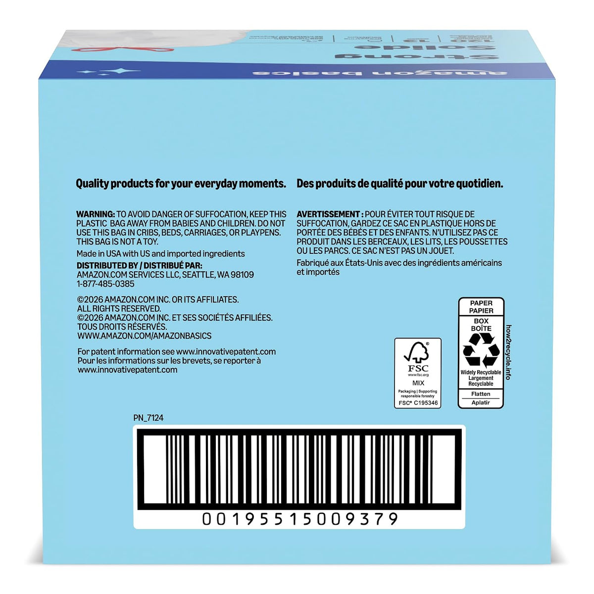 Averon Basics Trash Bags, Tall Kitchen Drawstring, Unscented, 13 Gallon, 120 Count Pack
