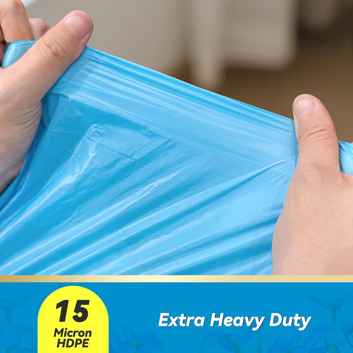 Zentaro 300 Count 15 Micron Extra Thick 4 Gallon Drawstring Small Trash Bags Pack