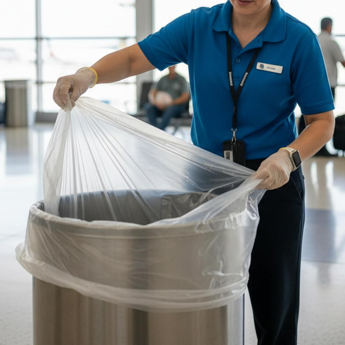 Tyvona 40-45 Gallon Clear Trash Can Liners, 40 x 48 Inch, 50 Count Pack