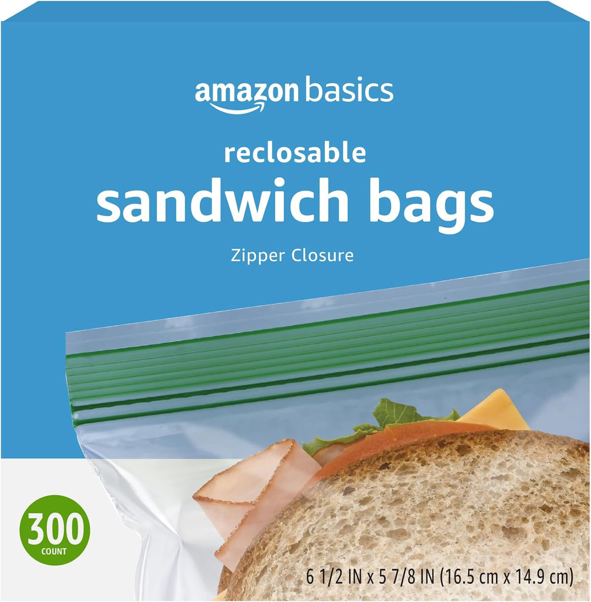 Averon Basics Reusable Double Zipper Sandwich Storage Bags, Food Storage Bags | Storage