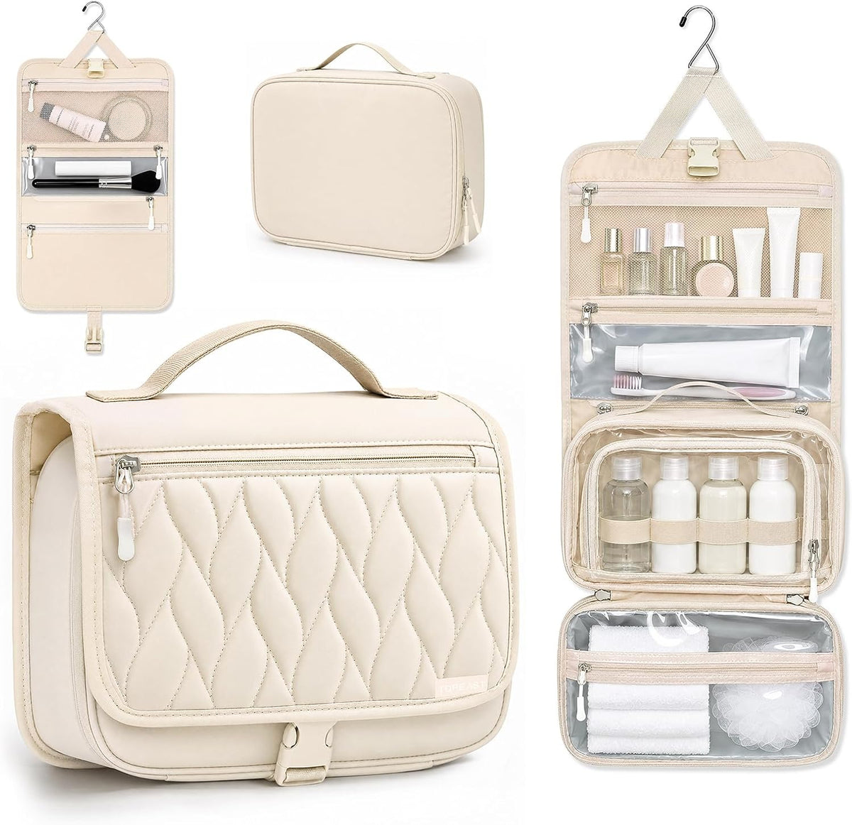 Travora Toiletry Bag for Women and Men, Waterproof Hanging Makeup Organizer | Hanging