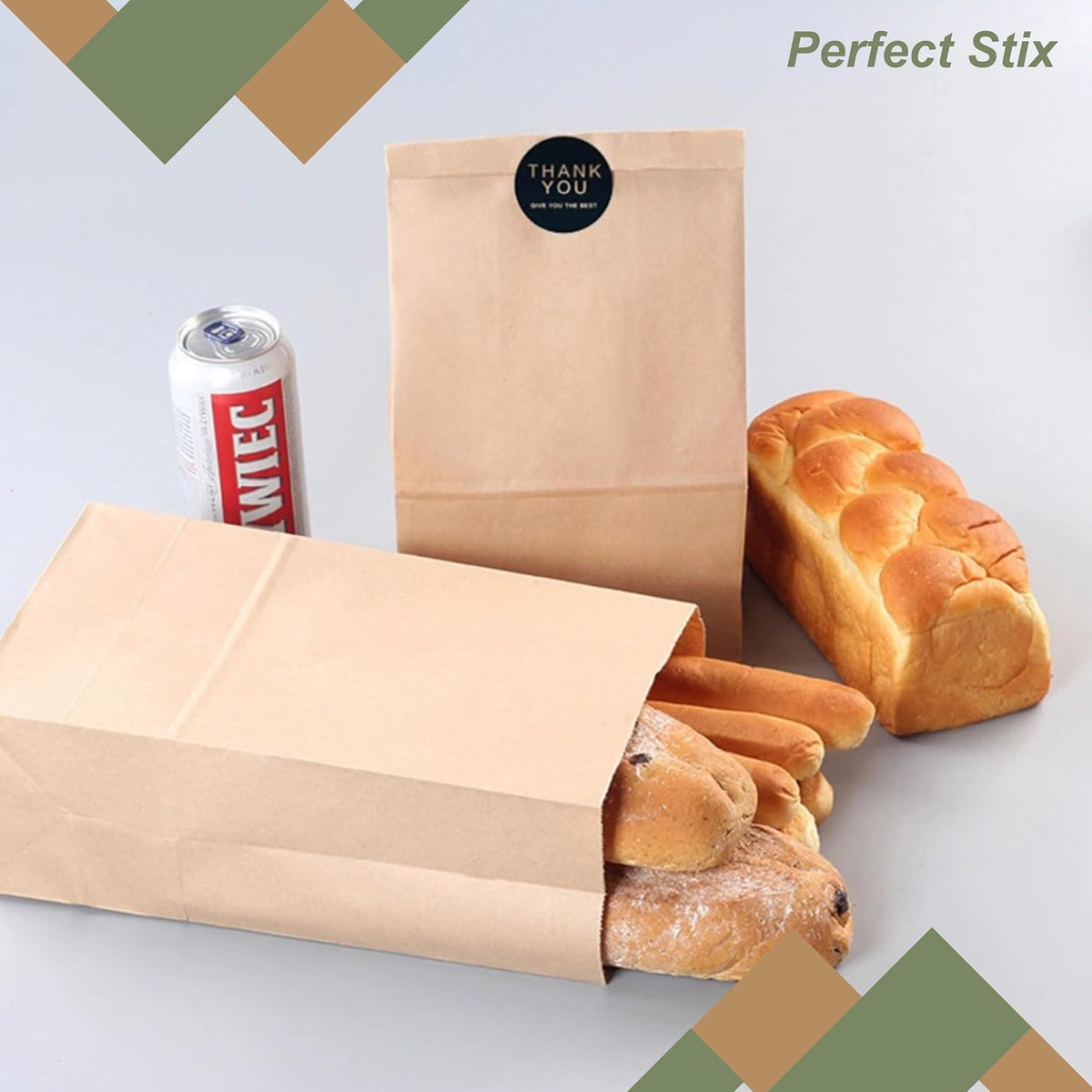 Pravelo 2lb Brown Paper Bags - Kraft Grocery Bags for Food Packaging, 500 Count Pack