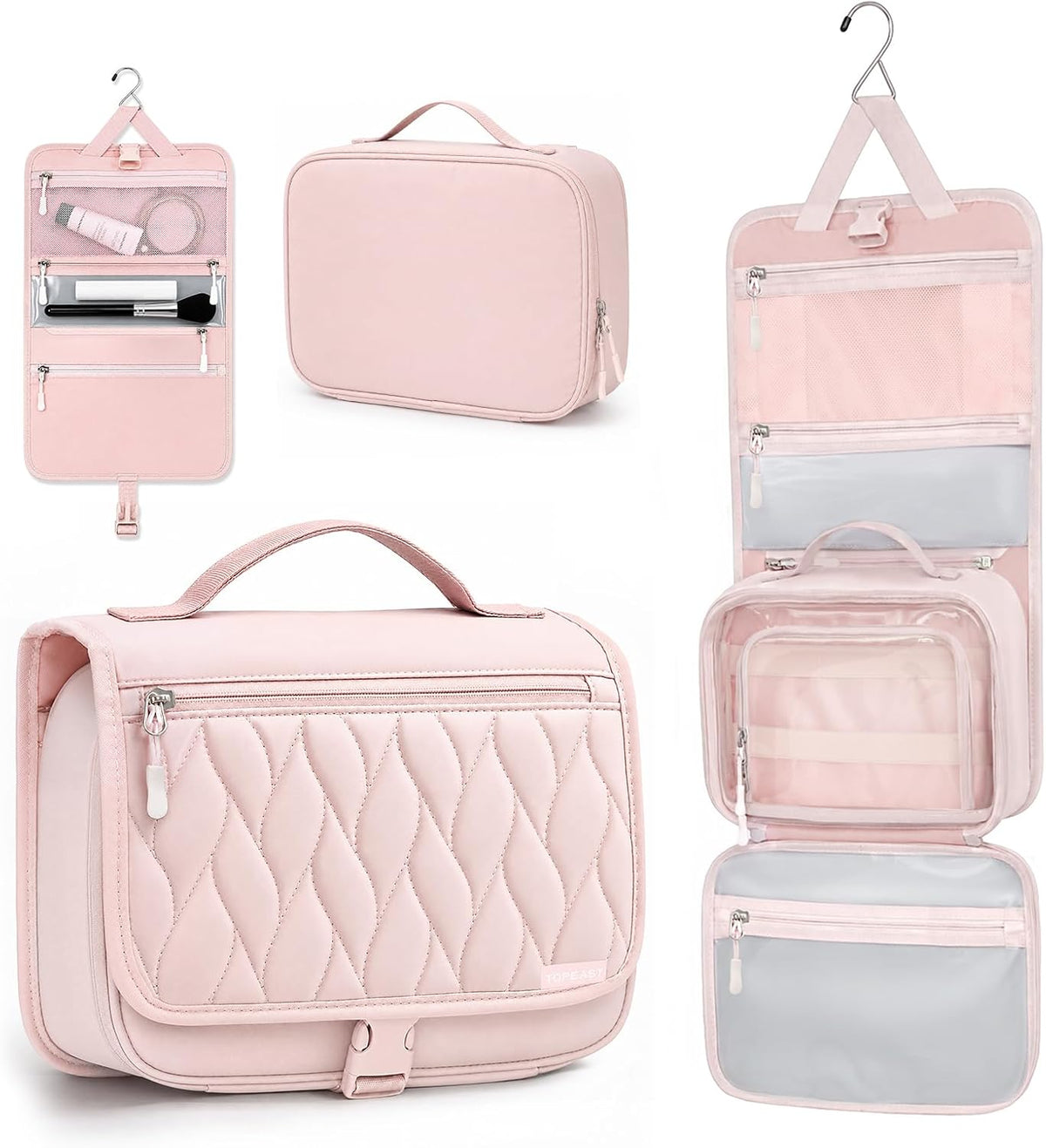 Travora Toiletry Bag for Women and Men, Waterproof Hanging Makeup Organizer | Hanging