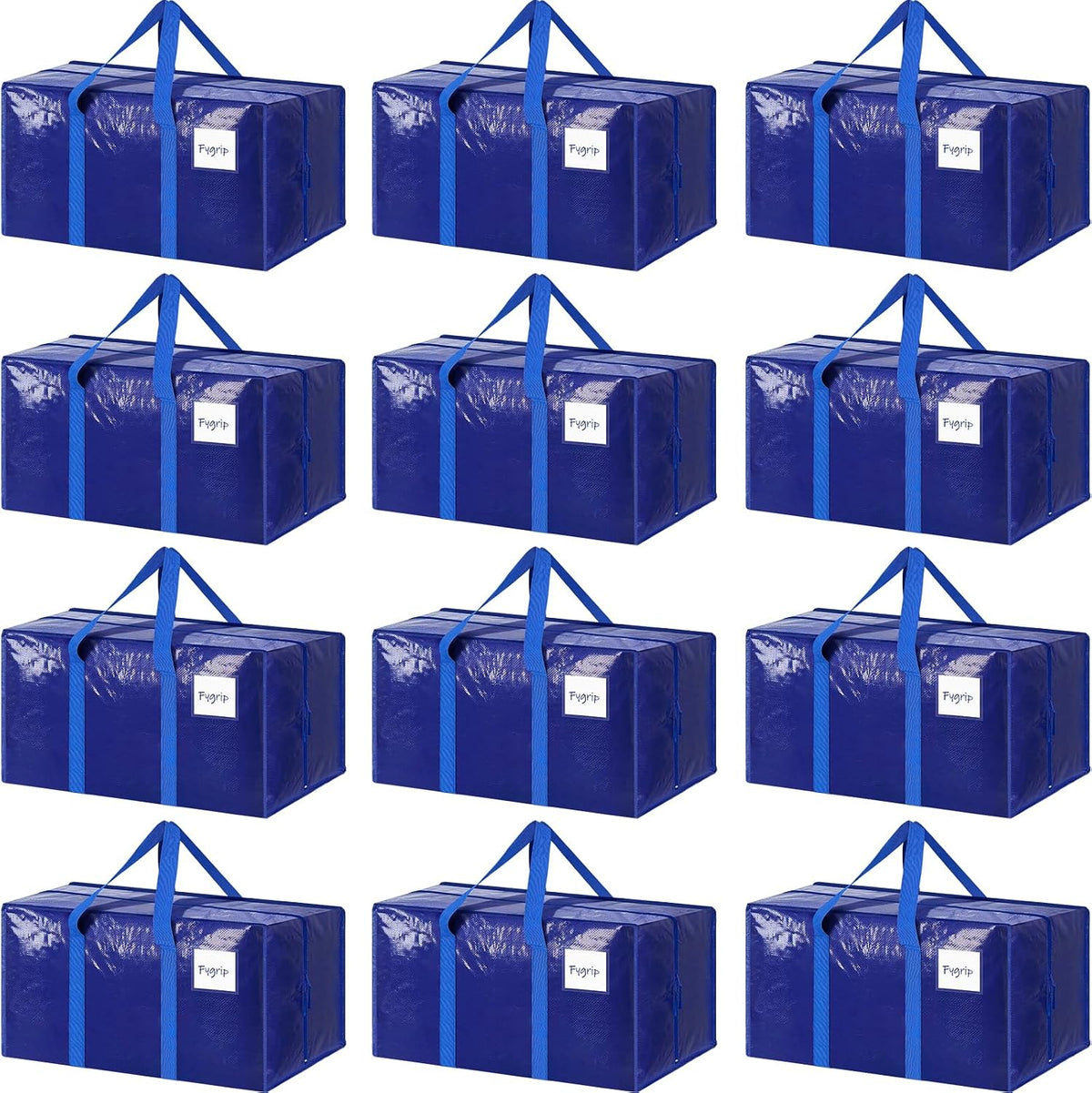 Heftora 6 Pack Extra Heavy Duty Large Moving Bags with Strong Zipper, Dark Blue | 6 Pack