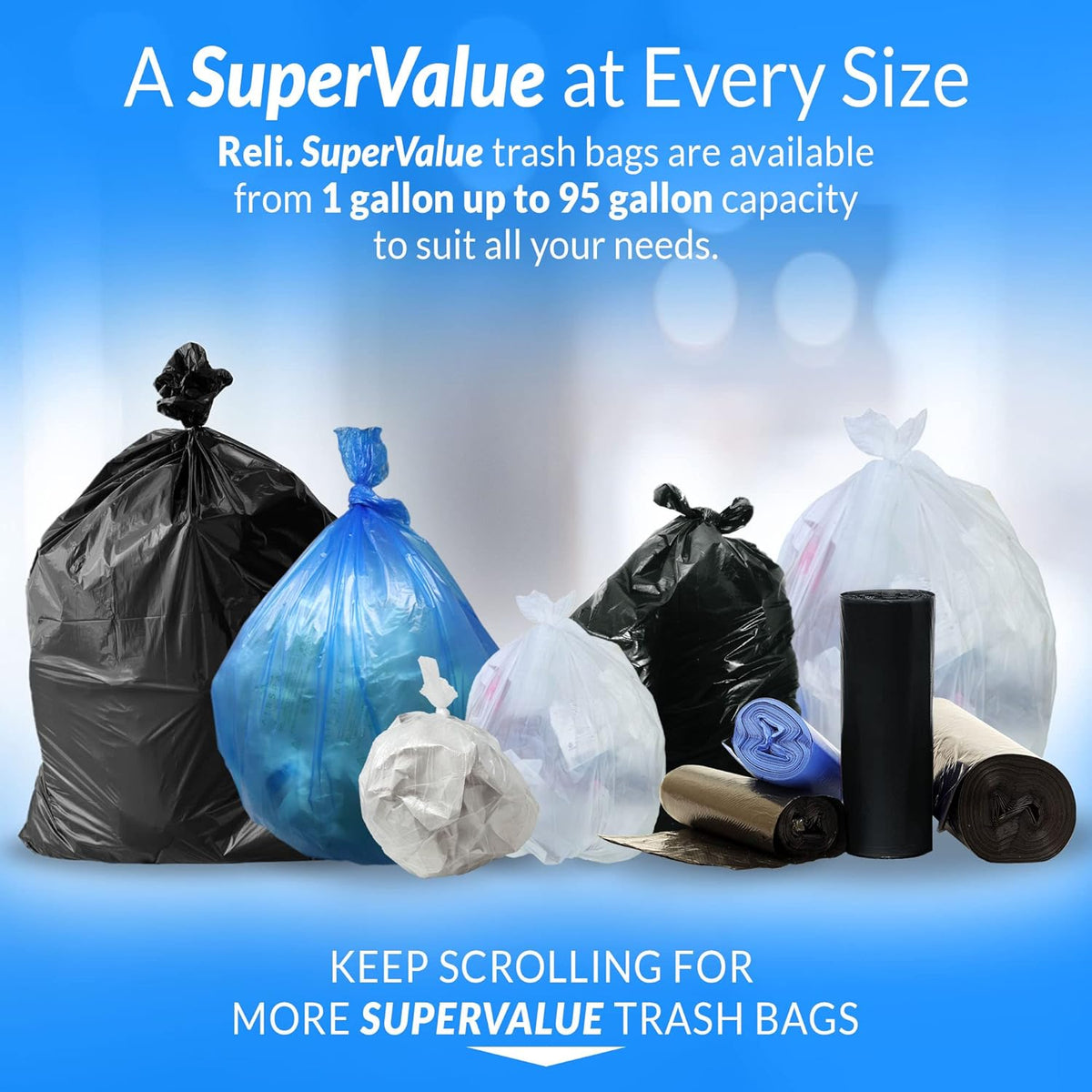 YRelora 6-10 Gallon Trash Bags, 100 Count, Clear Kitchen Can Liners for Home | 100 Count