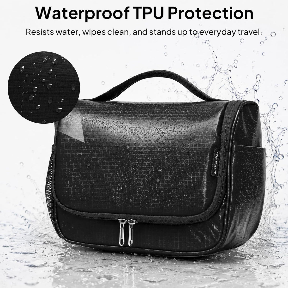 Travora Toiletry Bag for Women and Men, Waterproof Hanging Makeup Organizer | Hanging