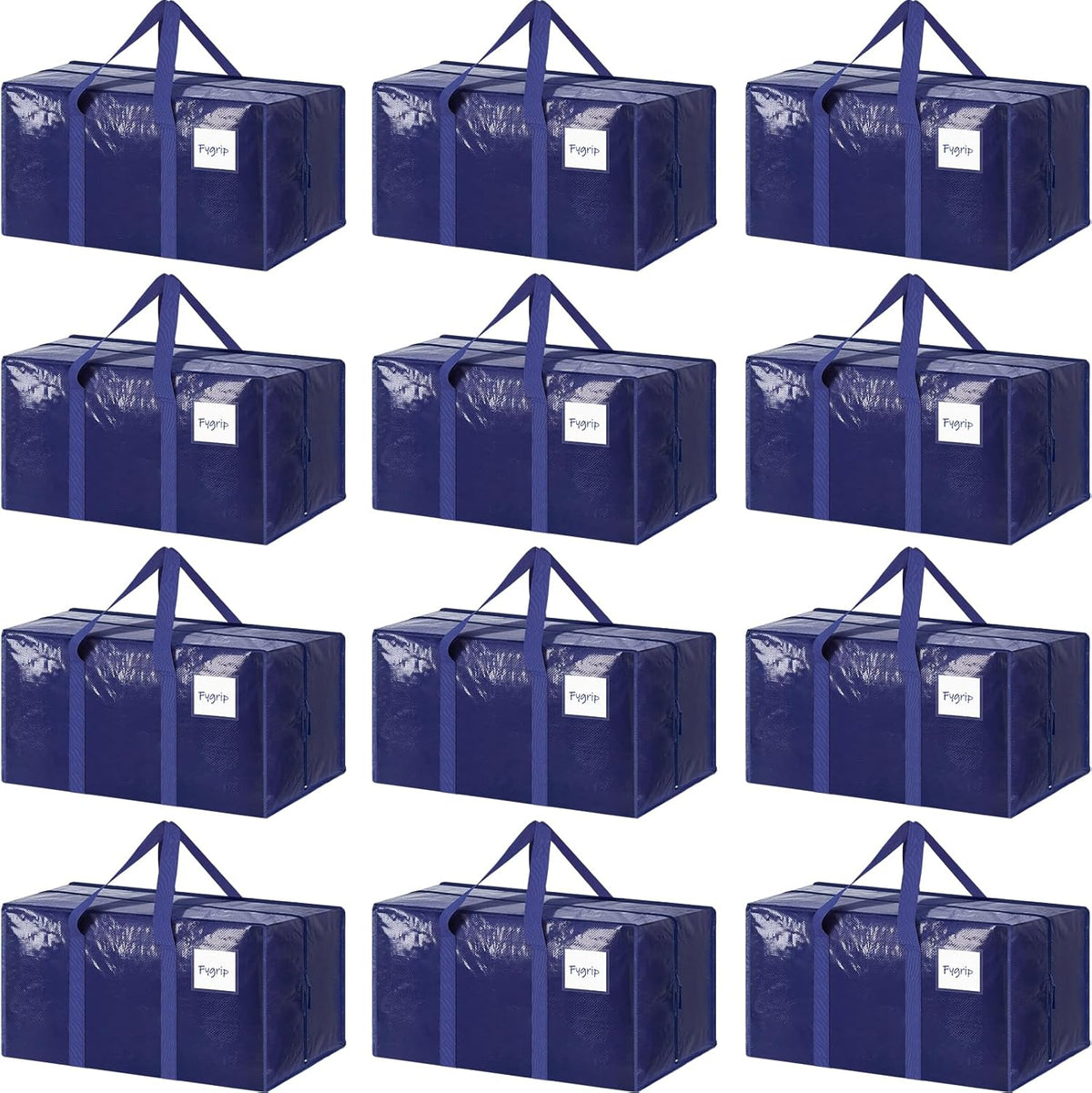 Heftora 6 Pack Extra Heavy Duty Large Moving Bags with Strong Zipper, Dark Blue | 6 Pack