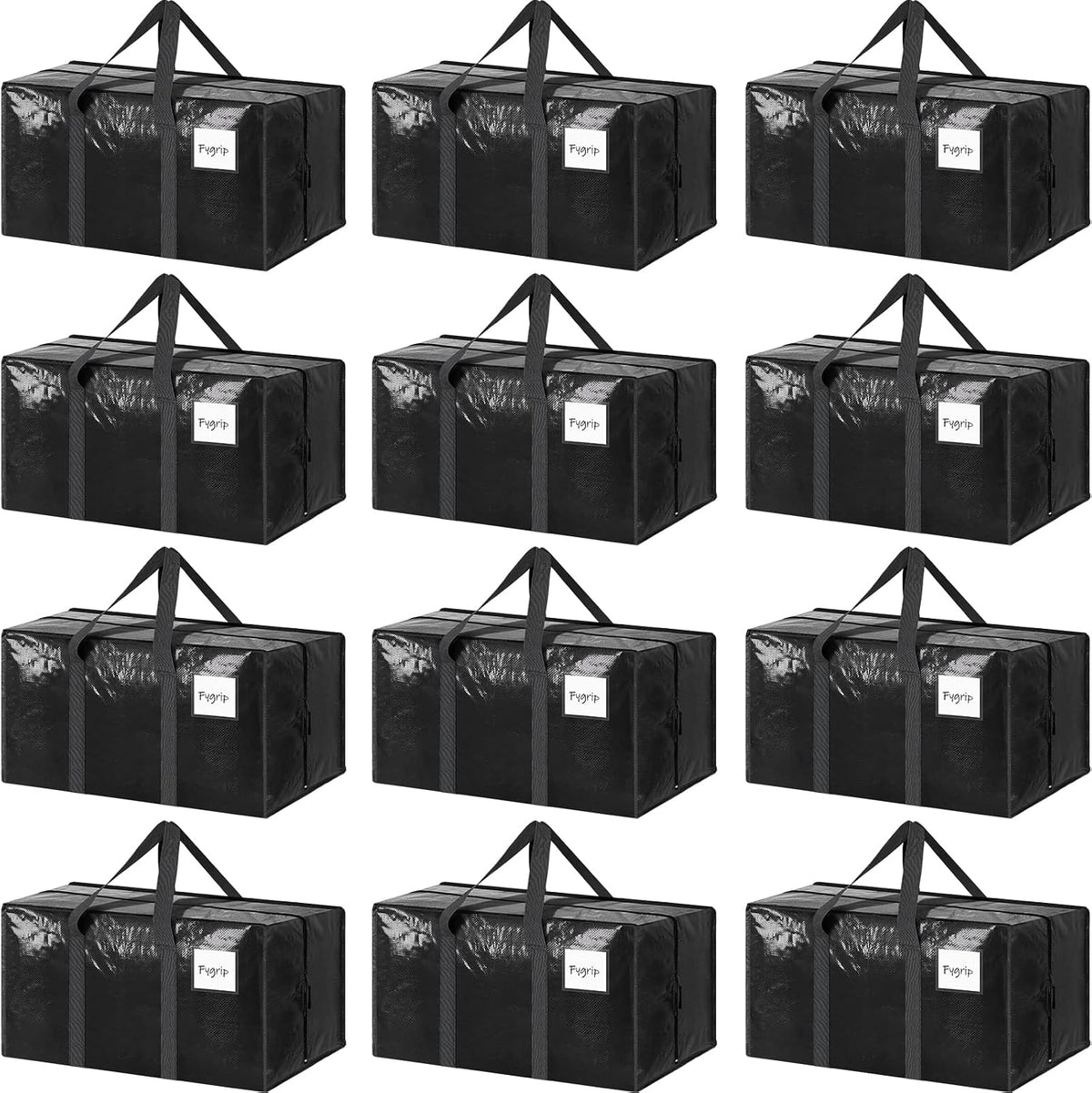 Heftora 6 Pack Extra Heavy Duty Large Moving Bags with Strong Zipper, Dark Blue | 6 Pack