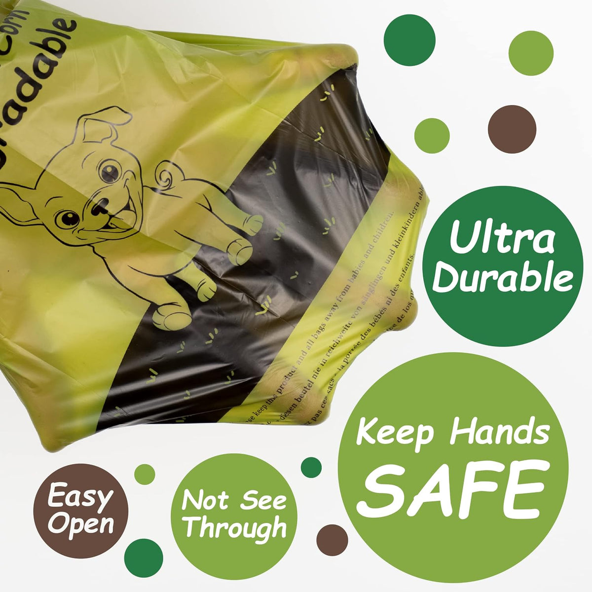 Greenora Walker Poop Bags for Dog Waste, 540 Bags, Extra Thick Leakproof Green | 540 Count