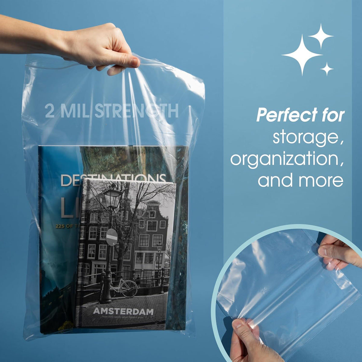 VeloPack 6 x 9 Inch Clear Reclosable Zip Plastic Bags, Small Storage Bags, 1000 Count