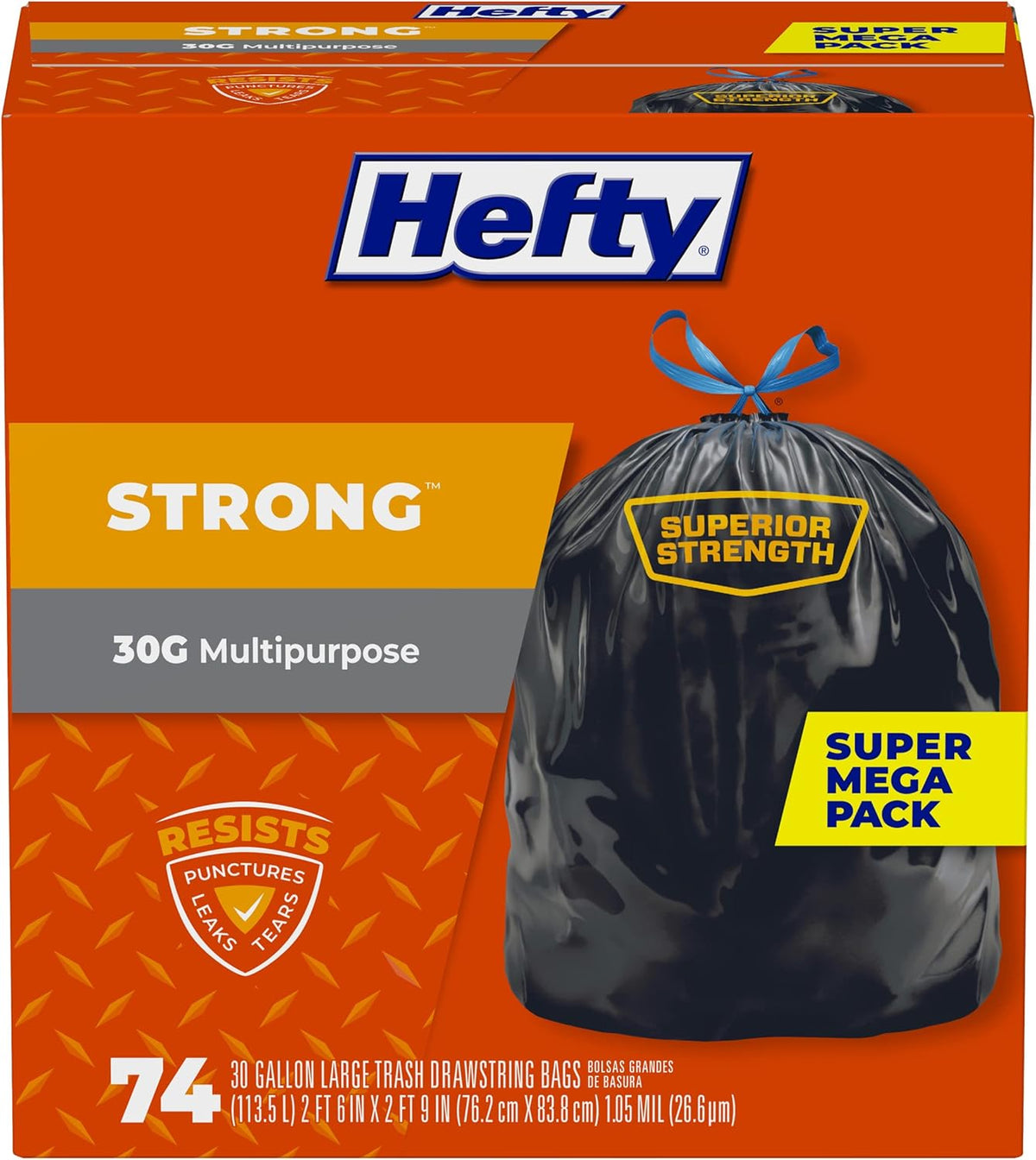 Heftora Strong 30 Gallon Trash Bags, Large Heavy Duty Liners, 56 Count Pack | 56 Count