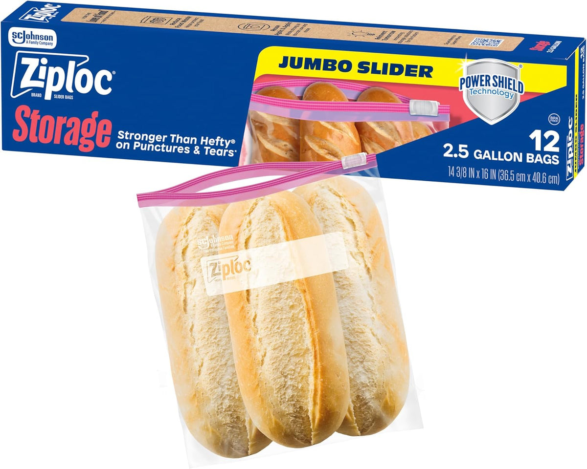 Ziplora Food Storage Slider Bags, 104 Total Bags, 26 Count Per Pack, Leakproof | 104 Count