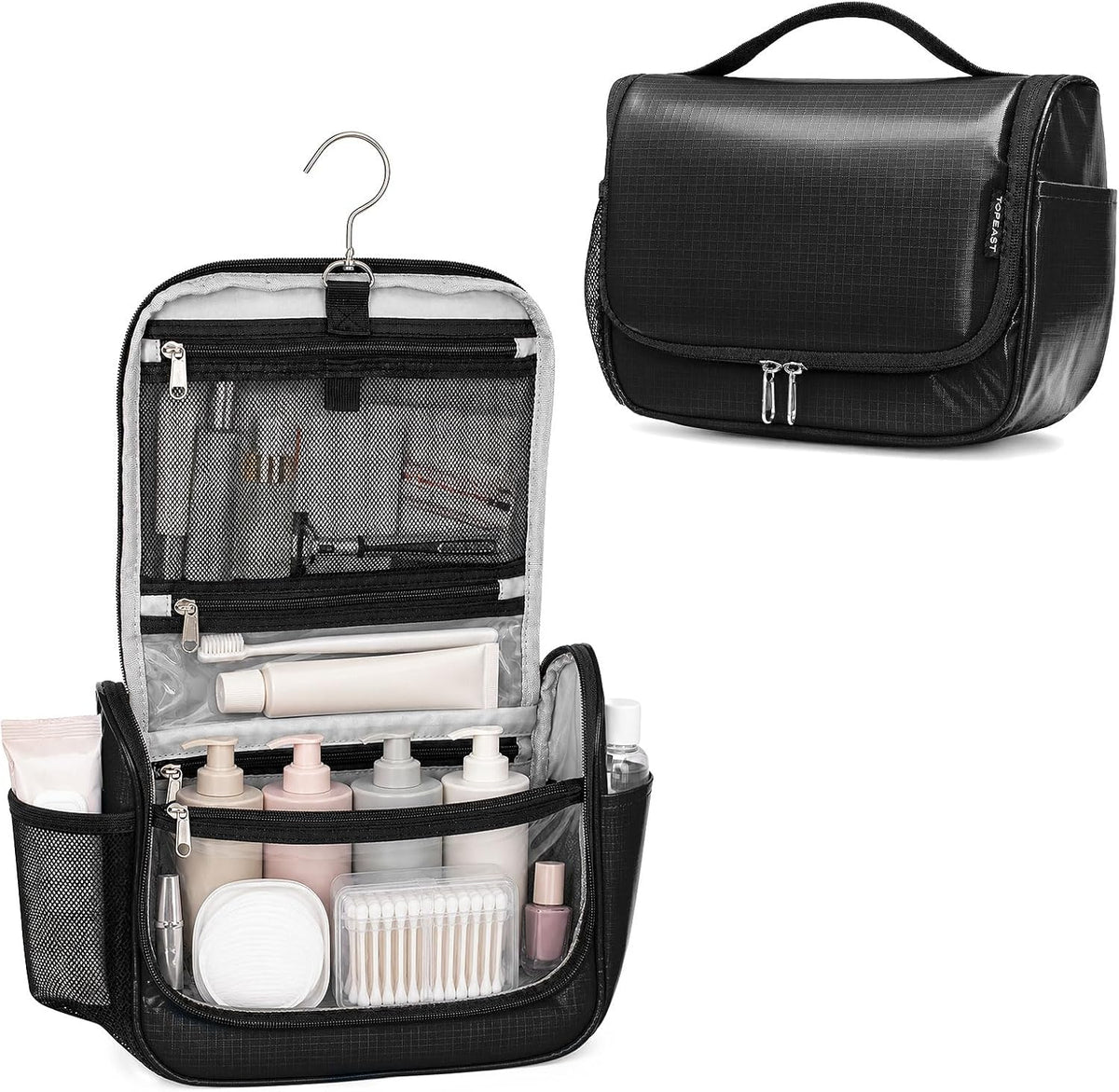 Travora Toiletry Bag for Women and Men, Waterproof Hanging Makeup Organizer | Hanging