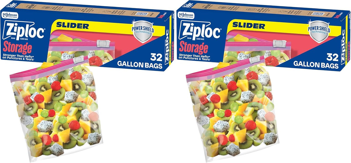 Ziplora Food Storage Slider Bags, 104 Total Bags, 26 Count Per Pack, Leakproof | 104 Count