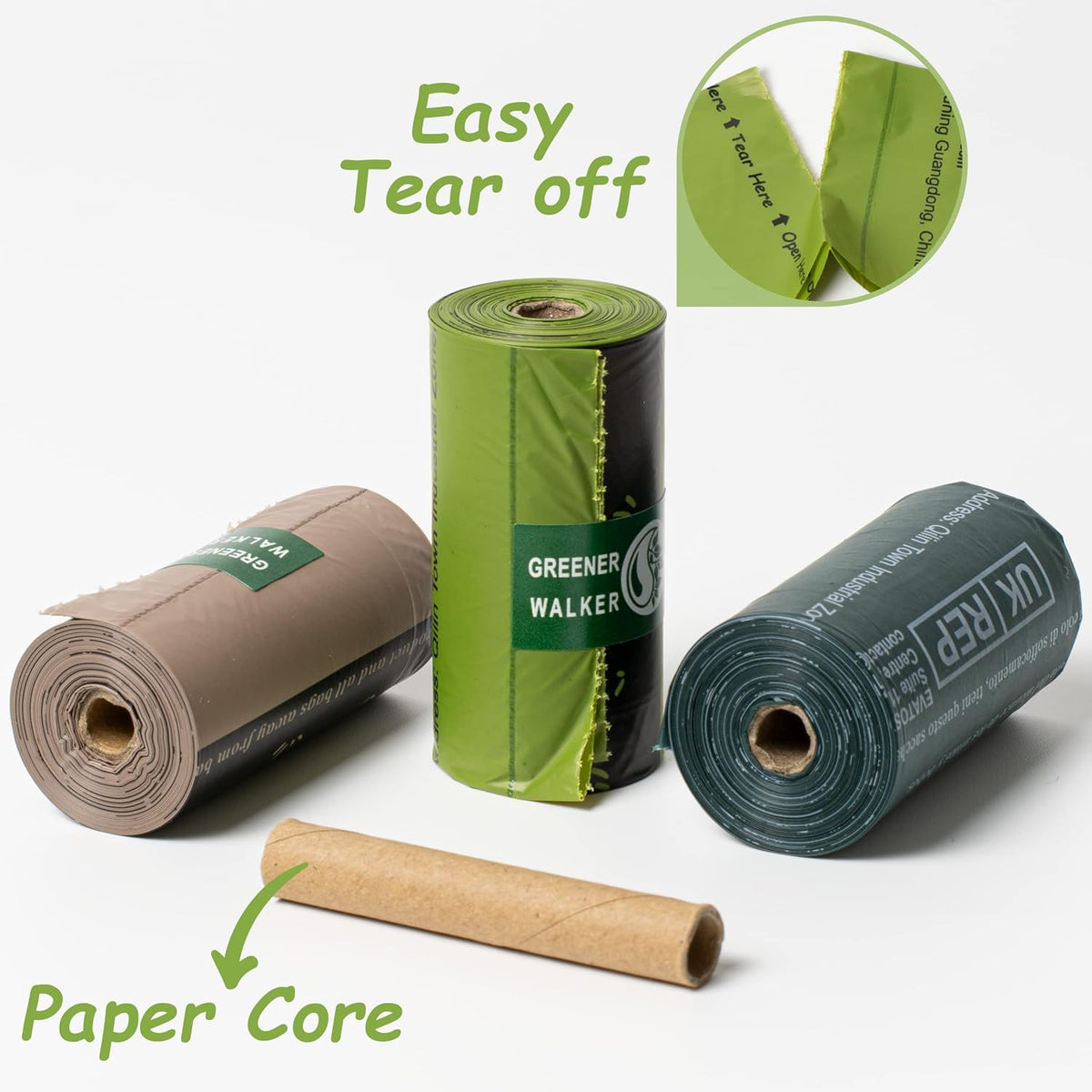 Greenora Walker Poop Bags for Dog Waste, 540 Bags, Extra Thick Leakproof Green | 540 Count
