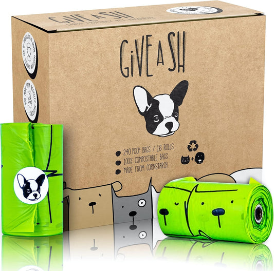 Certiva Home Compostable Dog Poop Bags, 240 Plant-Based Bags, 16 Rolls for Waste
