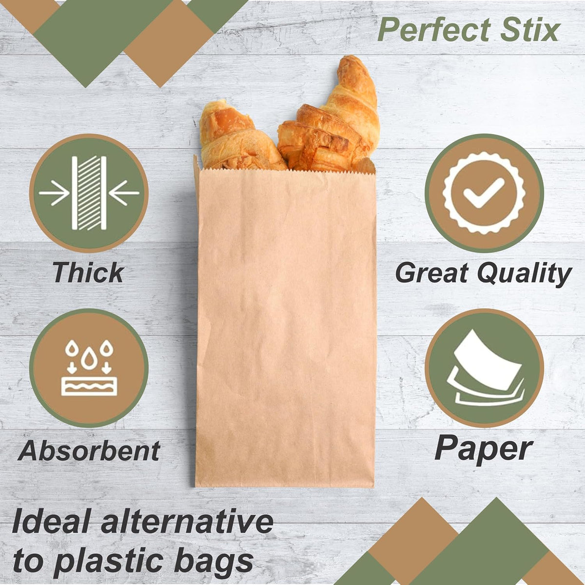 Pravelo 2lb Brown Paper Bags - Kraft Grocery Bags for Food Packaging, 500 Count Pack