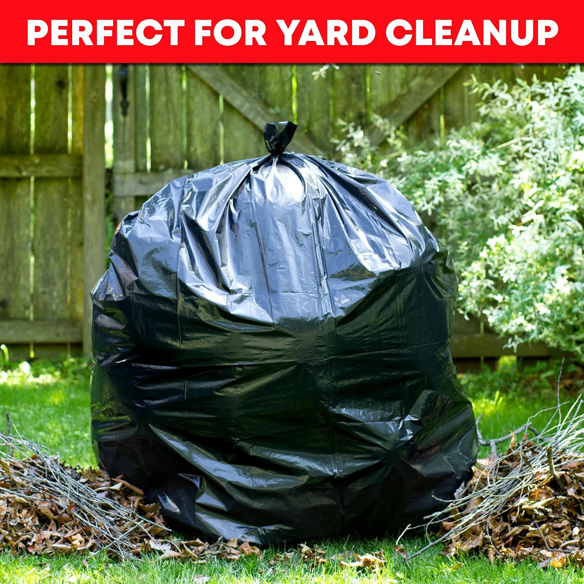 Taskora 55-60 Gallon Trash Bags, Heavy Duty Mega Value Pack, 50 Large Black Bags
